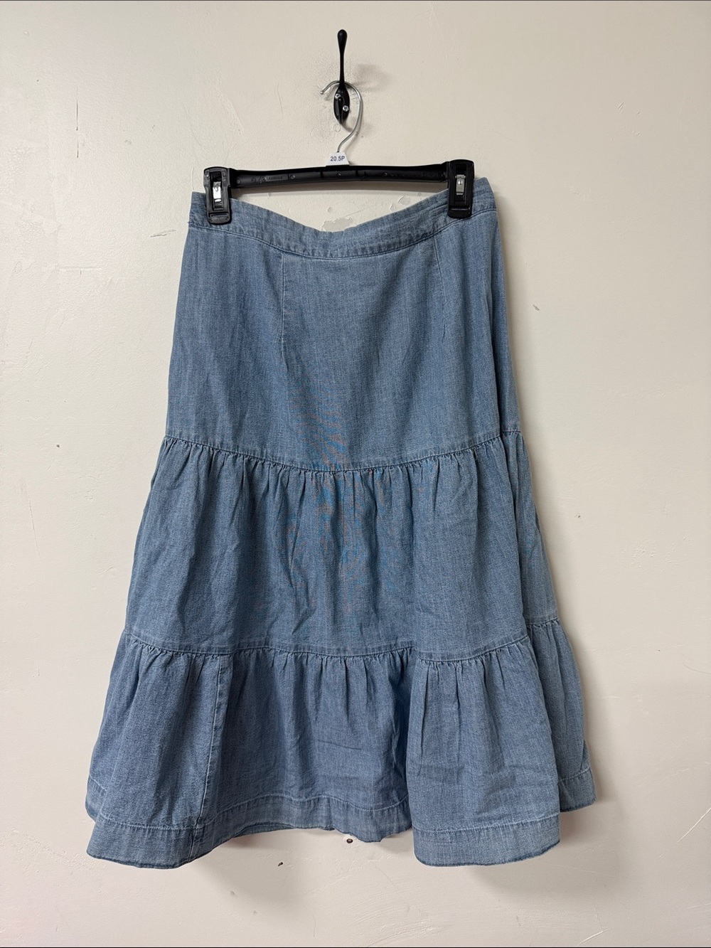 St. John's Bay Light Blue Tiered Denim Skirt